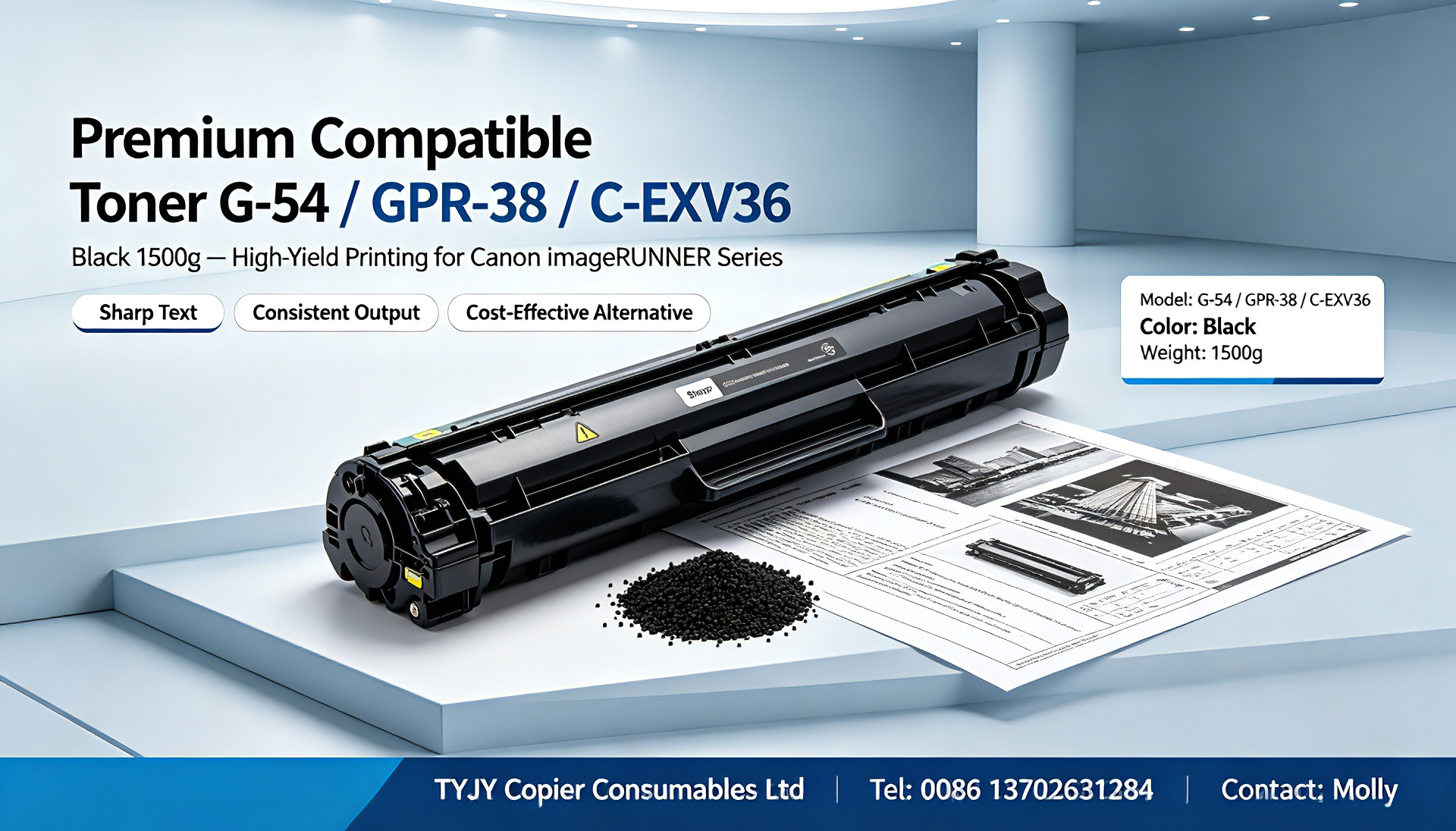 آخرین وبلاگ های شرکت در مورد Premium Compatible Toner G-54 / GPR-38 / C-EXV36, Black 1500g | High-Yield Toner Cartridge for Canon imageRUNNER 6055, 6
