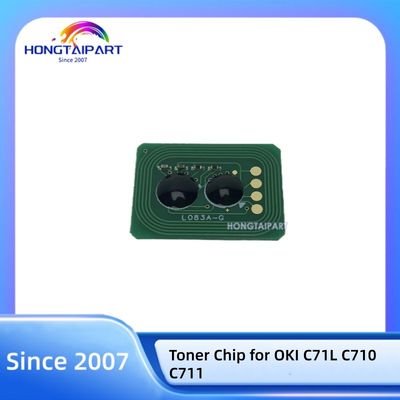 خرید CMYK Toner Chip 44318608 44318607 44318606 44318605 for OKI C71L C710 C711 Printer Cartridge Chip ساخت آنلاین