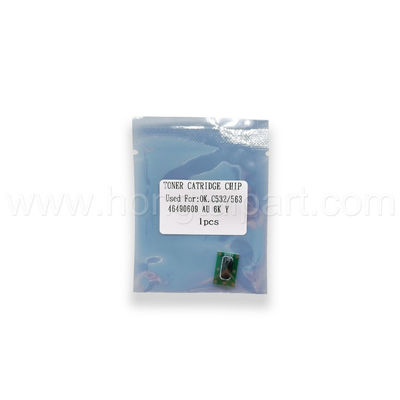 تراشه کارتریج تونر برای OKI C532DN MC573DN 6K 46490610 46490611 46490609 46490612 تنظیم مجدد چیپ تونر تراشه Konica Minolta